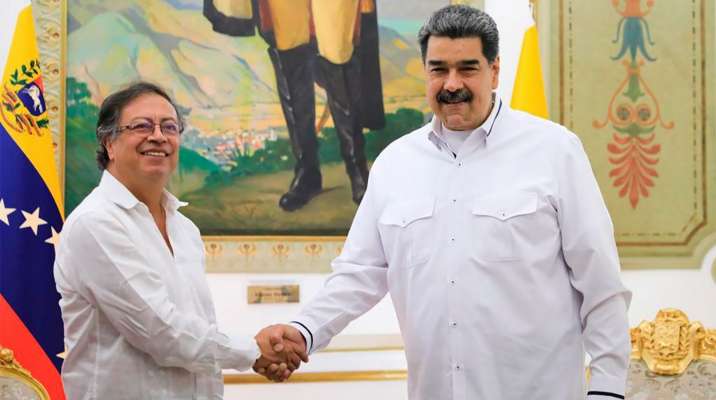مادورو التقى الرئيس الكولومبي خلال زيارة غير معلنة إلى فنزويلا