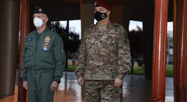قائد الجيش استقبل رئيس أركان الدفاع الايطالي على رأس وفد