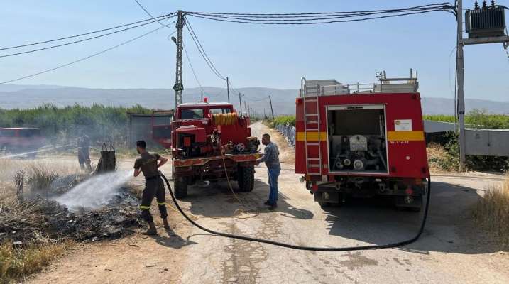 "النشرة": الدفاع المدني أخمد حريقًا شب في حقل للقمح وسيارة في أبلح