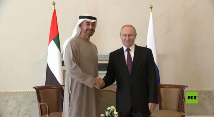 رئيس الإمارات: حجم التبادل التجاري مع روسيا تضاعف إلى 5 مليارات دولار