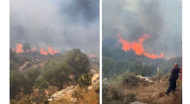 حريق كبير في بجة- جبيل وصعوبات في إخماده بسبب سرعة الرياح