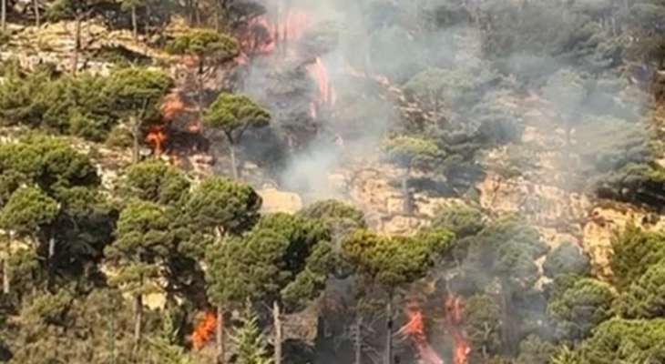 حريقان في خراج قيتولي- جزين وبلدة مرياطه قضاء زغرتا وطوافات الجيش تتدخل