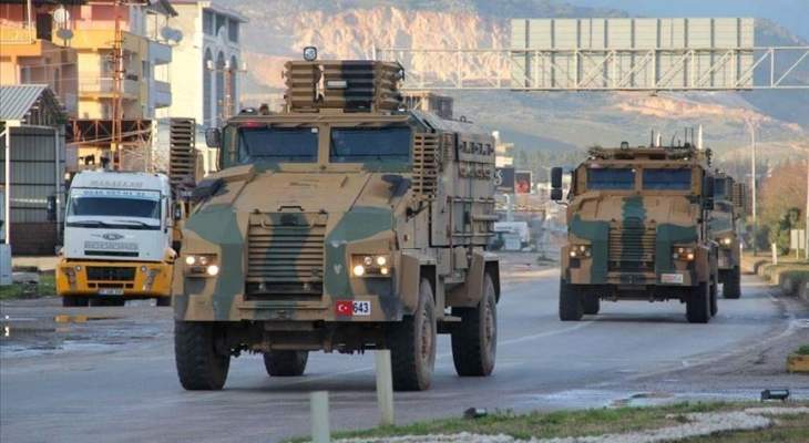 الأناضول: الجيش التركي أرسل تعزيزات عسكرية إضافية إلى الحدود مع سوريا