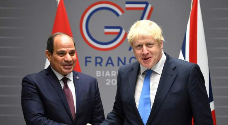 السيسي يبحث الوضع في ليبيا مع رئيس وزراء بريطانيا 