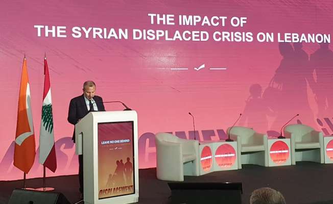 باسيل: النزوح السوري أزمة كيانية وعلى المجتمع الدولي التوقف عن الضغط على لبنان وشطب ديونه الخارجية