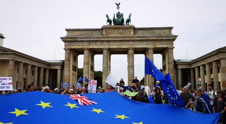 احتجاج في وسط برلين على خروج بريطانيا من الاتحاد الأوروبي دون اتفاق