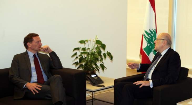 ميقاتي عرض معه العلاقات الثنائية بين لبنان وفرنسا مع السفير الفرنسي