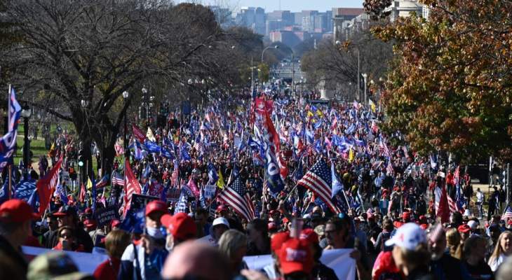 تظاهرة لأنصار ترامب في واشنطن احتجاجا على نتائج الانتخابات الرئاسية الأميركية