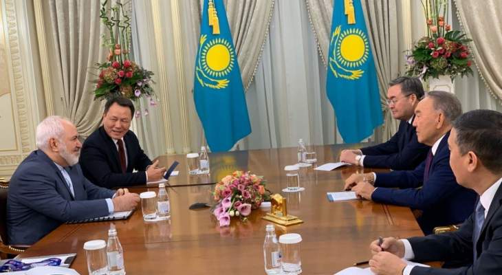 نزارباييف وظريف بحثا بالقضايا ذات الاهتمام المشترك بين كازاخستان وإيران
