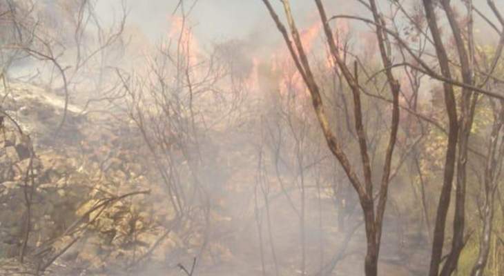 الدفاع المدني والجيش يعملان على إخماد حريق في خراج بلدات جران وعبدللي وجربتا