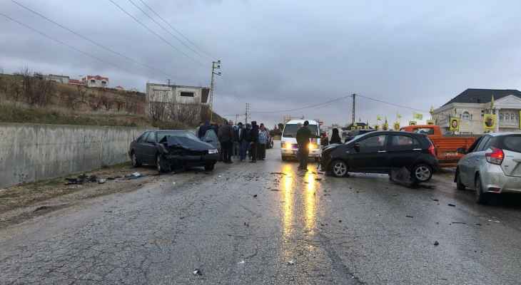 "النشرة": حادث سير بين سيارتين على طريق عام شمسطار- بدنايل