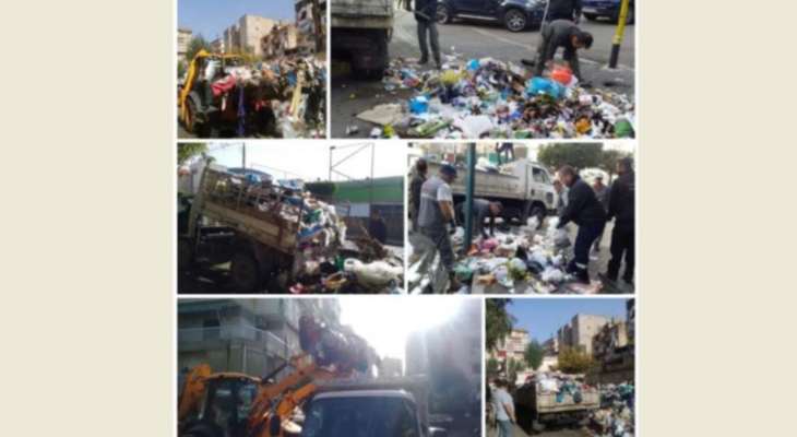 بلدية الغبيري باشرت رفع النفايات من الطرق والأحياء بعد تراكمها منذ 3 أيام