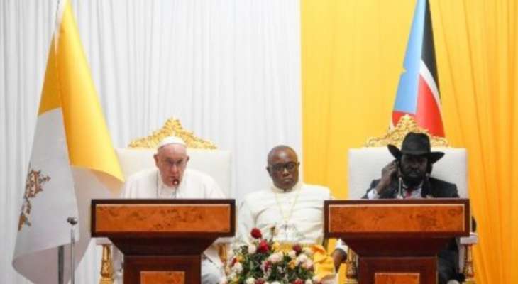 البابا يرأس صلاة عند ضريح قرنق "زعيم "جنوب السودان