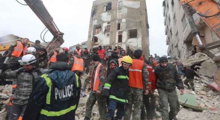 الصحة السورية: ارتفاع حصيلة القتلى اثر الزلزال إلى 769 وفاة و1448 إصابة