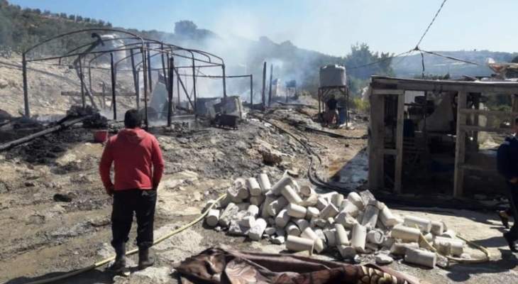 الدفاع المدني: إخماد حريق أتى على خيمتين للنازحين السوريين في القاسمية