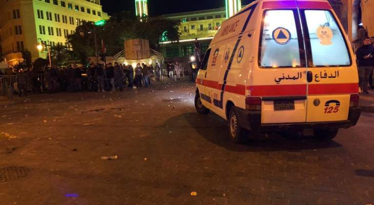 الدفاع المدني: معالجة وتضميد إصابات 54 مواطنا بوسط بيروت ونقل 36 جريحا إلى المستشفيات