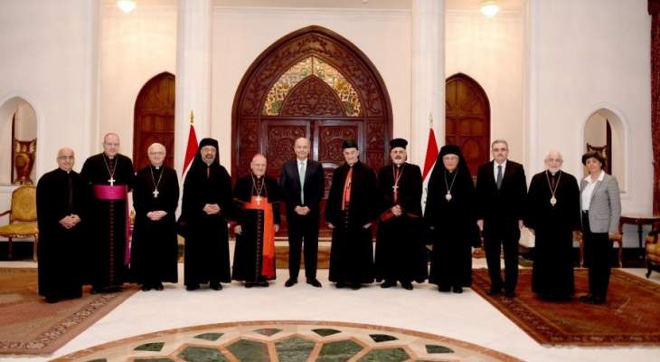 بطاركة الشرق الكاثوليك زاروا رئيس الجمهورية العراقي مهنئين بإنتخابه