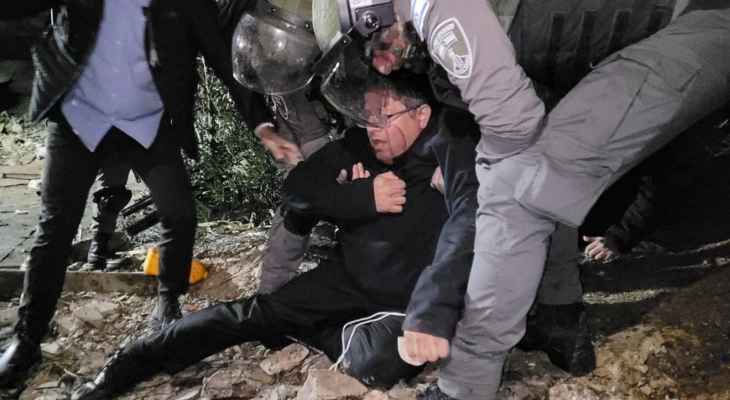إصابة عضو الكنيست بن غفير على يد الشرطة الإسرائيلية بحي الشيخ جراح