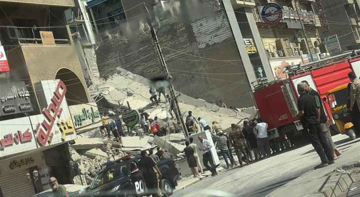 الدفاع المدني العراقي: 4 قتلى حصيلة انهيار مبنى في بغداد