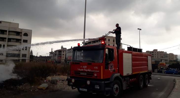 النشرة: فوج اطفاء صيدا اخمد ثلاثة حرائق في منطقة صيدا