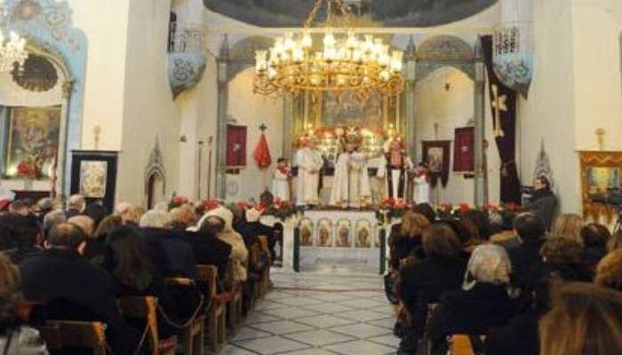 كنيسة مارسركيس في دمشق أقامت احتفالًا دينيًا بمناسبة عيد الميلاد المجيد وفق التقويم الشرقي