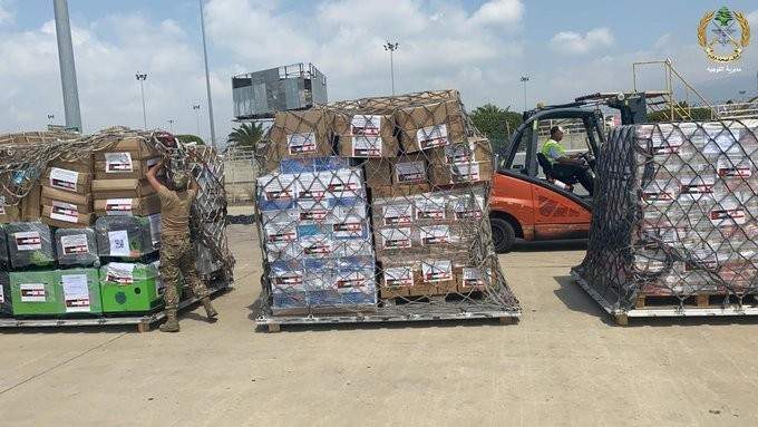 الجيش: طائرة من الأردن تحمل مساعدات طبية وصلت بيروت