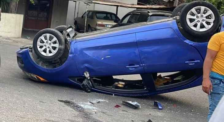 "النشرة": حادث سير مروع أدى الى إنقلاب سيارة في صيدا