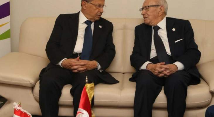 الرئيس عون يلتقي الرئيس التونسي الباجي قائد السبسي