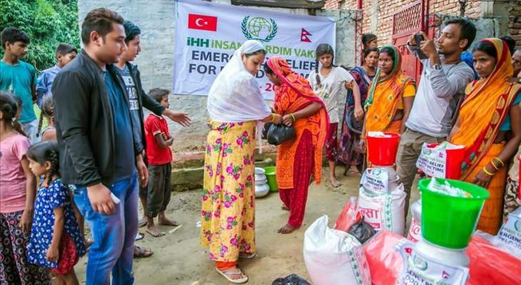 توزيع مساعدات إنسانية تركية عاجلة على نحو 13 ألف شخص في الهند ونيبال وبنغلاديش 