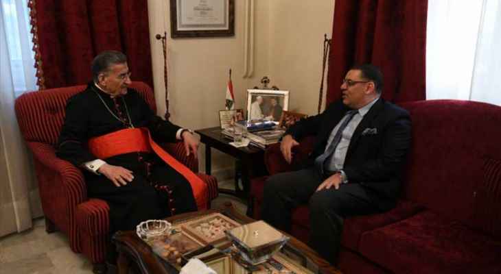 الراعي التقى سفير مصر في بكركي وعرضا للأوضاع الراهنة والعلاقات الثنائية