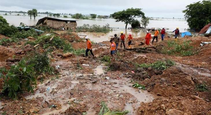 51 قتيلاحصيلة انزلاق التربة في بورما وعمليات البحث مستمرة