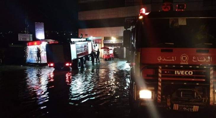 الدفاع المدني:انتهاء عمليات الإنقاذ بعدد من المناطق بعد تساقط الامطار 