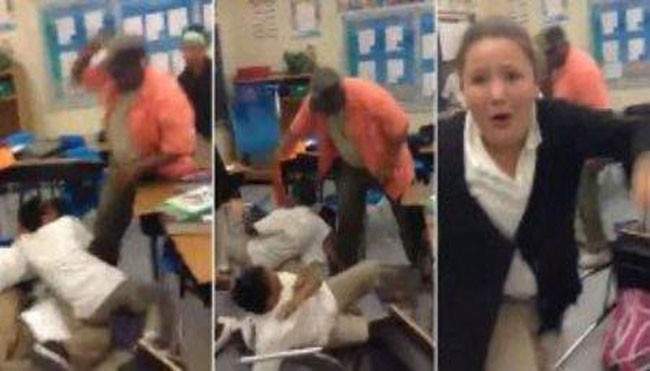 مدرس أميركي يستخدم حزامه لتفريق طلاب يتشاجرون