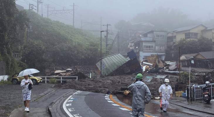 هيئة الإذاعة والتلفزيون: 20 مفقودا في انهيارات أرضية نتيجة الأمطار الغزيرة في اليابان