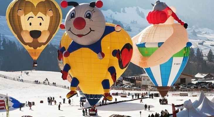 مدينة شاتو دوكس في سويسرا تستضيف مهرجانا لمناطيد الهواء الساخن