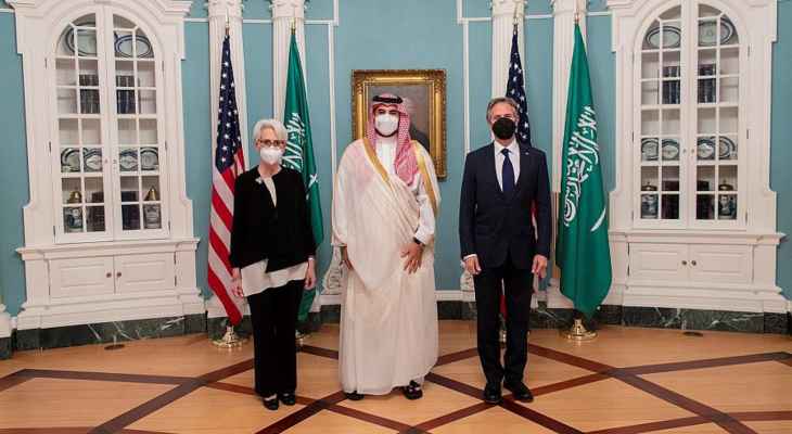 نائب وزير الدفاع السعودي التقى وزير الخارجية الأميركية وأكدا الرؤية المشتركة لمواجهة سياسات إيران المزعزعة للاستقرار
