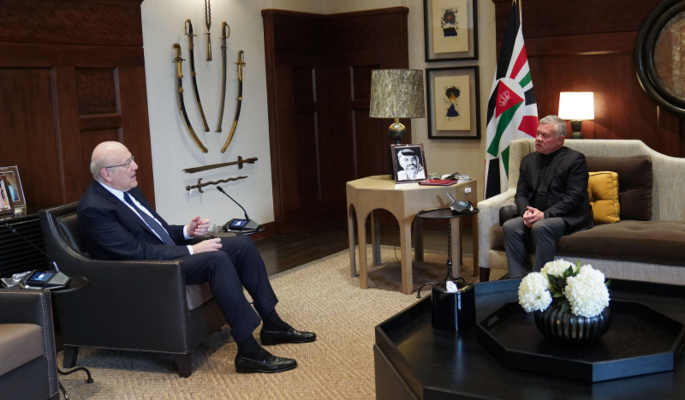 الملك الأردني التقى ميقاتي وجدد التأكيد على وقوف بلاده إلى جانب لبنان وشعبه