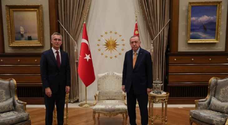 الأمين العام للناتو يبحث مع الرئيس التركي موضوع التوتر في أوكرانيا