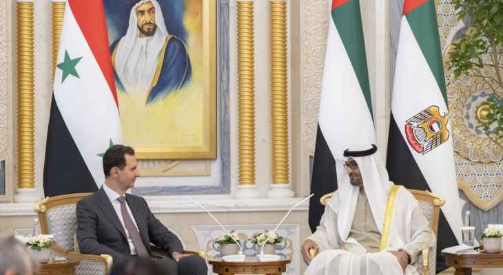 الرئيس الإماراتي يؤكد للأسد ضرورة عودة سوريا إلى "محطيها العربي"