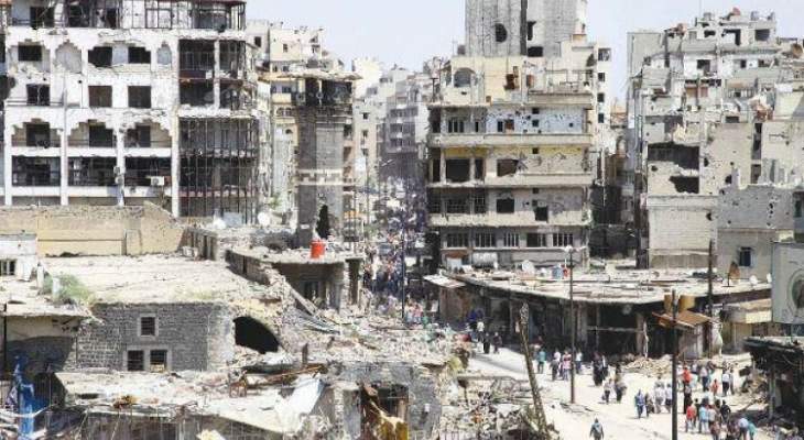 النشرة: دخول الورشات الخدمية والفنية إلى حي الوعر غرب حمص بعد خلوه من المسلحين