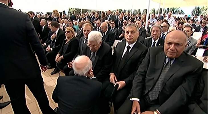 نتانياهو يتجاهل محمود عباس خلال كلمته في جنازة بيريز