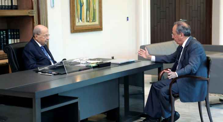 جميل السيد التقى الرئيس عون: موقف لبنان لا يزال قويًا في مجال إلزام إسرائيل بالاعتراف بحقوقه