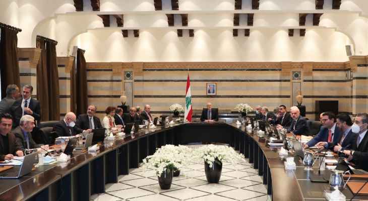 بدء الجلسة الثانية لمجلس الوزراء والحلبي أكد أن الجلسات مفتوحة إلى حين إقرار مشروع الموازنة