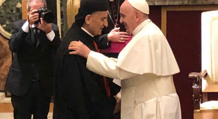 البطريرك الراعي عرض مع البابا فرنسيس لعمل المؤسسة المارونية للانتشار