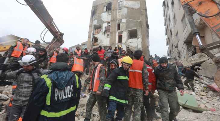 الصحة السورية: ارتفاع حصيلة ضحايا الزلزال إلى 403 وفاة و1284 إصابة