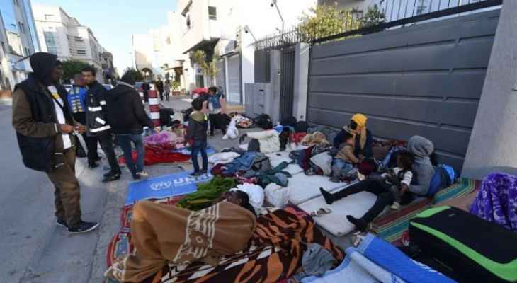 لاجئون أفارقة اعتصموا في تونس للمطالبة بإجلائهم إلى بلدان أخرى