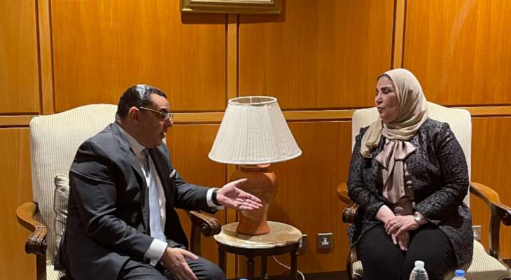 وزيرة التضامن الإجتماعي المصرية وصلت الى بيروت: نجدد الدعم للأشقاء اللبنانيين على جميع المستويات