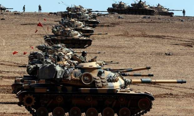 دخول 20 دبابة تركية الى ريف حلب الشمالي لدعم قوات درع الفرات