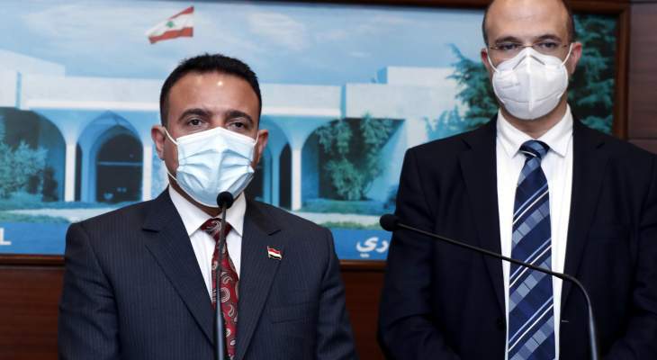 التميمي من بعبدا: هناك توجه حكومي عراقي لدعم لبنان على المستويات كافة وأولها المجال الصحي