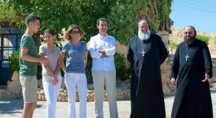 الأسد زار برفقة عائلته مقر دير الصليب بصيدنايا 